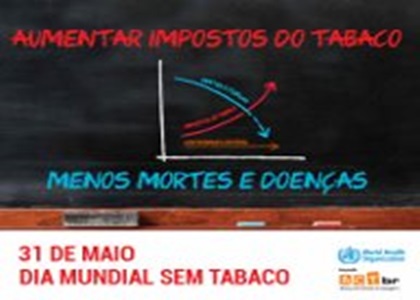 31 de maio: Dia Mundial Sem Tabaco- “Aumentar Impostos do Tabaco- Menos Mortes e Doenças”.